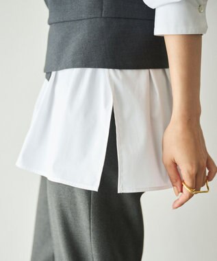 #Newans ビスチェレイヤーシャツ ホワイト×チャコール