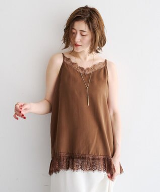 YECCA VECCA レースキャミソール Brown