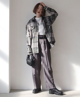 WEGO 【2025年秋冬新作/ユニセックス着用ITEM/SMLサイズ展開】ヘビーネルチェックシャツ（LS） 柄4