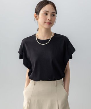 組曲 S IZAコットンドルマンスリーブ Tシャツ ブラック系