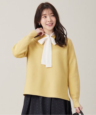 ANY SIS S 【洗える】ウキウキ ニット イエロー