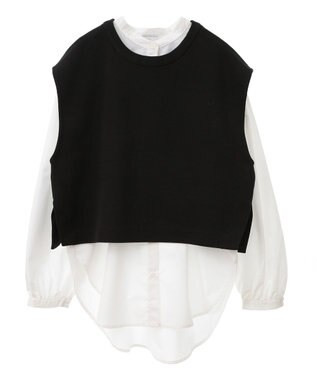 AMERICAN HOLIC ＳＥＴ　イージーケアロングシャツ＋ポンチベスト Off White