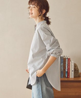 AMERICAN HOLIC ＳＥＴ　イージーケアロングシャツ＋ポンチベスト Stripe