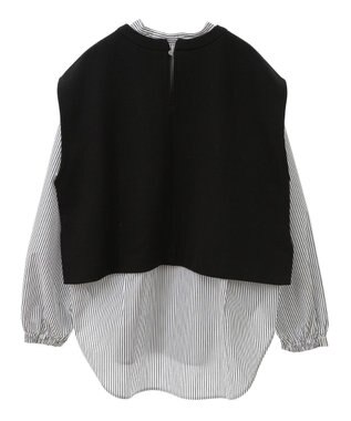 AMERICAN HOLIC ＳＥＴ　イージーケアロングシャツ＋ポンチベスト Stripe