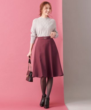 ANY SIS 【洗える】スフレハイネックケーブル ニット ライトグレー