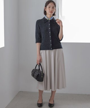 組曲 L 【ご好評につき追加販売】ハンサムツイルフレア スカート アイスグレー系