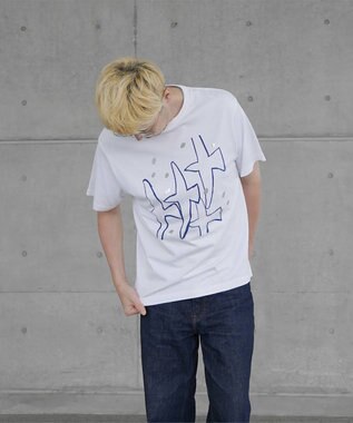nitorito 【UNISEX】tori Tシャツ blue×(Silver箔プリント)