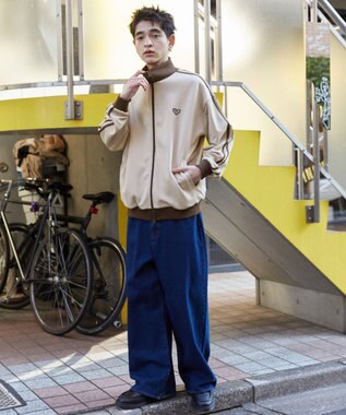 WEGO 【ユニセックス着用ITEM】ライントラックジャケット ベージュ