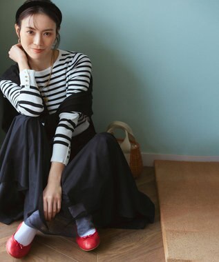 23区 L 【WEB限定/洗える】エアリーチュール スカート ブラック系