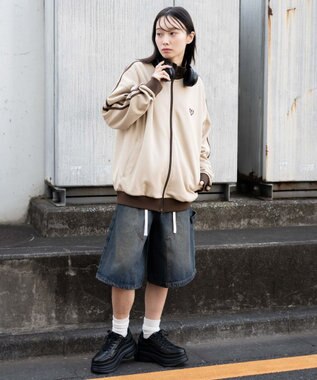 WEGO 【ユニセックス着用ITEM】ライントラックジャケット ベージュ