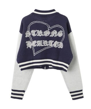 WEGO ニットショートスタジャン ネイビー