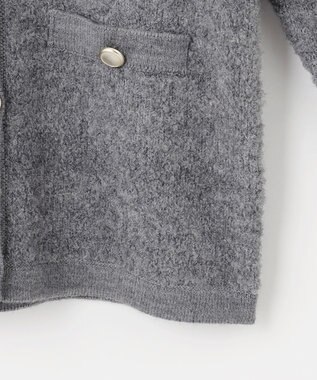 ANY SIS 【洗える】ブークレニット カーディガン グレー