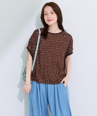 Green Parks リブドッキングブラウス Brown