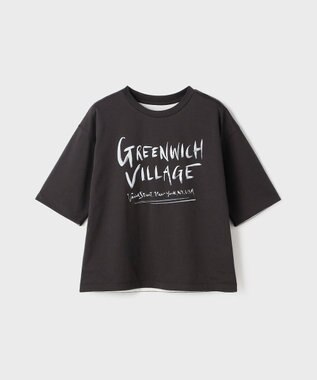 GRACE CONTINENTAL レイヤードロゴＴシャツ チャコール