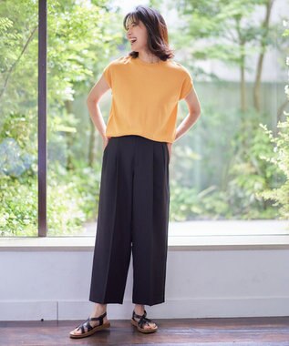 ANY 【UVケア/接触冷感/アンチピリング】クールタッチフレンチスリーブニット オレンジ