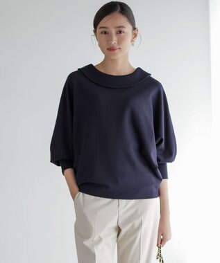 組曲 S 【加藤ローサさん着用 / 前後着用可】スムースストレッチロールネック ニット