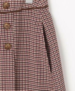 J.PRESS LADIES デシンハウンドトゥースプリント スカート ブラウン系