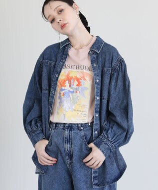 Green Parks ・ＳＵＧＡＲ　ＳＰＯＯＮ　ボリュームスリーブデニムシ Indigo