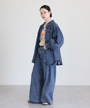 Green Parks ・ＳＵＧＡＲ　ＳＰＯＯＮ　ボリュームスリーブデニムシ Indigo
