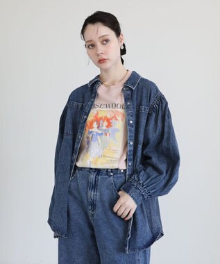 Green Parks ・ＳＵＧＡＲ　ＳＰＯＯＮ　ボリュームスリーブデニムシ Indigo