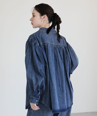 Green Parks ・ＳＵＧＡＲ　ＳＰＯＯＮ　ボリュームスリーブデニムシ Indigo
