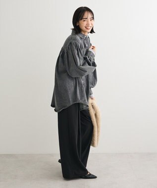 Green Parks ・ＳＵＧＡＲ　ＳＰＯＯＮ　ボリュームスリーブデニムシ Black