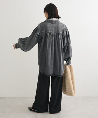 Green Parks ・ＳＵＧＡＲ　ＳＰＯＯＮ　ボリュームスリーブデニムシ Black