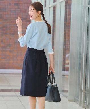 Tiaclasse 【ダブルクロス・洗える】アシメタックスカート ネイビー