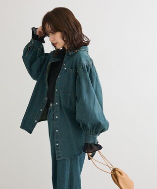 Green Parks ・ＳＵＧＡＲ　ＳＰＯＯＮ　ボリュームスリーブデニムシ Green