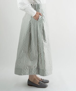 muuc 【土の凹凸を表現したナイロン素材】テレイン スカート シルバーグレー