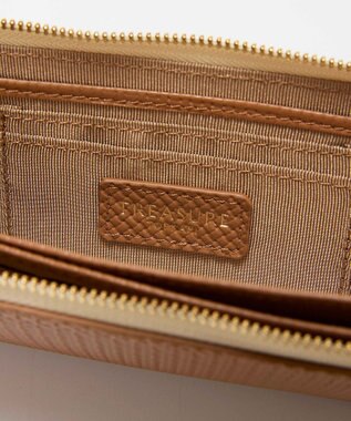 TOPKAPI 【TREASURE TOPKAPI】クロスエンボス レザー L字ファスナー 長財布 キャメル
