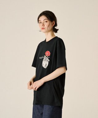 【男女兼用】TAKATORI MEGUMIコラボTシャツ ＜HEART＞, BLACK, S