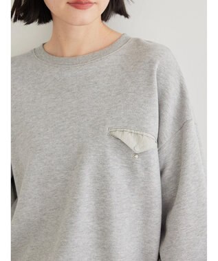 AMERICAN HOLIC ポケット付きバックドレープ裏毛プルオーバー Light Gray Mixture