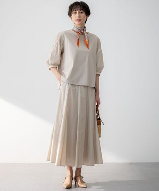 23区 S 【汗じみ防止/洗える】ギャザーディテール カットソー ベージュ系