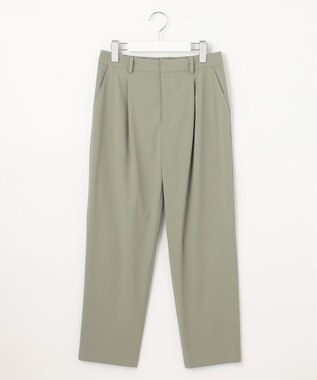 J.PRESS LADIES 【洗える】マイクロタイプライターストレッチ テーパード パンツ スモーキーグリーン系