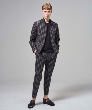 JOSEPH HOMME 【新素材】ドットエアーリバーシブル ドロスト付タック入りテーパードパンツ / PEGG TUCK ブラック系1