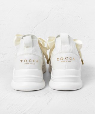 TOCCA POINT OF GLITTER  KNIT SNEAKERS スニーカー オフ系