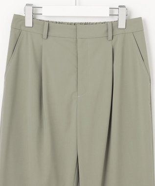 J.PRESS LADIES 【洗える】マイクロタイプライターストレッチ テーパード パンツ スモーキーグリーン系