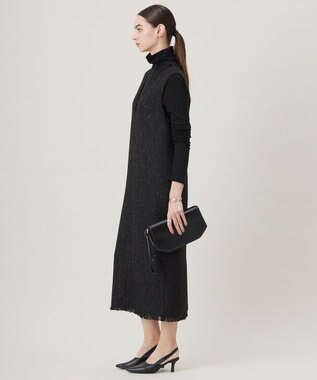 ICB L 【CLASSY.1月号掲載】スパングルツイード ジャンパースカート ブラック系