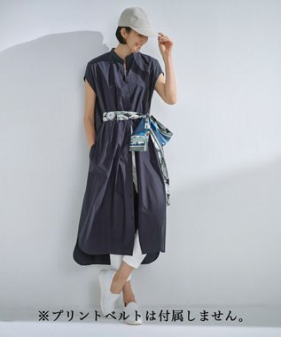自由区 【丈が選べる！】カスタマイズ シャツワンピース 116㎝ ネイビー