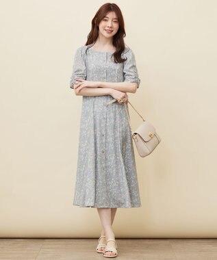 ANY SIS 【洗える】ファジープリント ワンピース ミント系