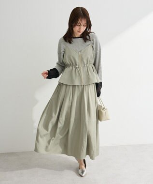 Green Parks 袖チュールリブプルオーバー Ivory