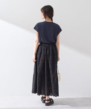 earth music&ecology 【接触冷感/洗濯機可】Ｈａｕｔｓ－ｄｅ－ＦｒａｎｃｅフレンチＴ Dark Navy