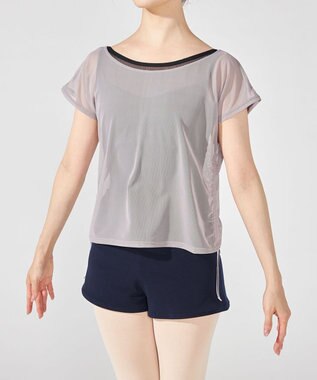 Chacott チュールトップ グレージュ