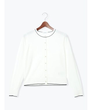 Te chichi 14G綿ポリクルーカーディガン オフホワイト