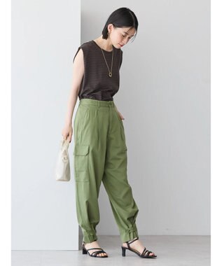 AMERICAN HOLIC ショルダータックノースリーブプルオーバー Border Black