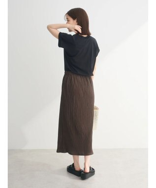 Green Parks プリーツドッキングフレンチワンピース Khaki