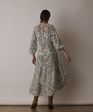 GRACE CONTINENTAL フラワープリントカフタンドレス キナリ