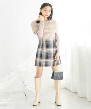 earth music&ecology ＳＥＴ２点ケープ＋リブニットプルオーバー Beige