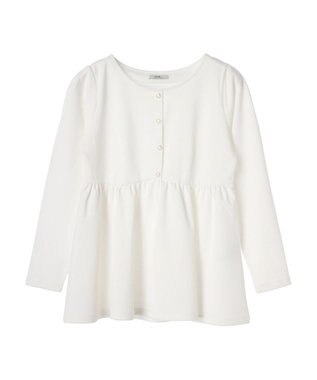 earth music&ecology ペプラムカットプルオーバー Off White
